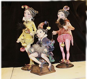 Три куклы маски авторские работы кукольного мастера Ольги Боровинских