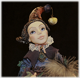Кукла Лазурит с цветком авторская работа Ольги Боро